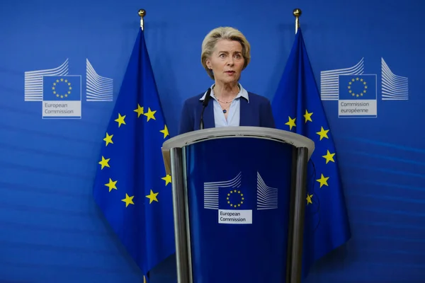 Die Präsidentin Der Europäischen Kommission Ursula Von Der Leyen Spricht — Stockfoto