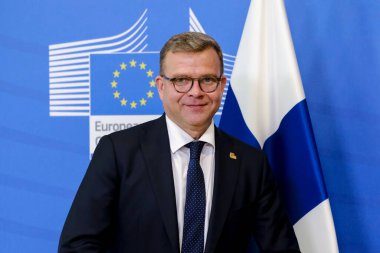 Avrupa Komisyonu Başkanı Ursula von der Leyen, 28 Haziran 2023 'te Belçika' nın Brüksel kentindeki AB genel merkezinde Finlandiya Başbakanı Petteri ORPO 'yu karşıladı..