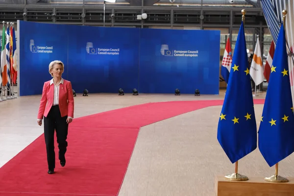 European Commission President Ursula Von Der Leyen Arrives Summit Headquarters — Stock Photo, Image