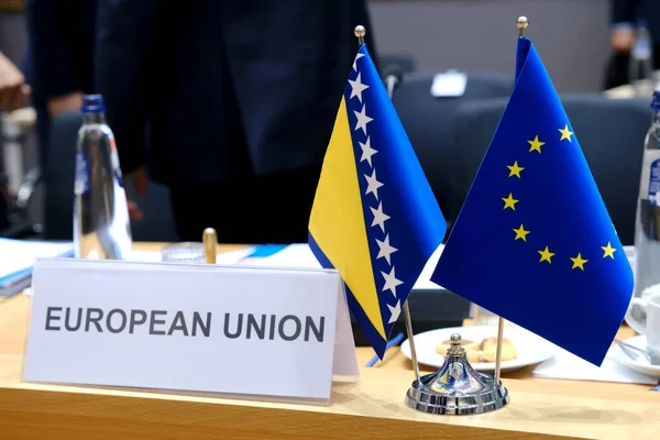 Europeiska Unionens Och Bosnien Och Hercegovinas Flaggstater Stabiliserings Och Associeringsrådet — Stockfoto