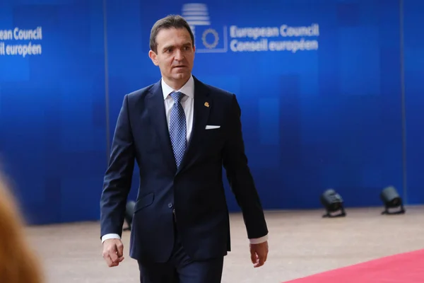 stock image Slovakia's Prime Minister Ludovit Odor arrives for a EU Summit, at the EU headquarters in Brussels, on June 29, 2023.