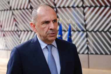 Dışişleri Bakanı George Gerapetritis, AB Dışişleri Konseyi 'nin (FAC) 20 Temmuz 2023' te Brüksel, Belçika 'daki AB genel merkezine bir toplantısı için geldi.