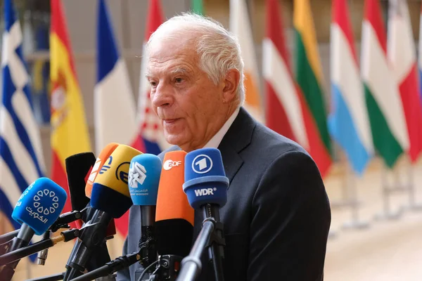 stock image High Representative of the EU for Foreign Affairs Josep Borrell arrives for a meeting of EU Foreign Affairs Council (FAC) at the EU headquarters in Brussels, Belgium on July 20, 2023.