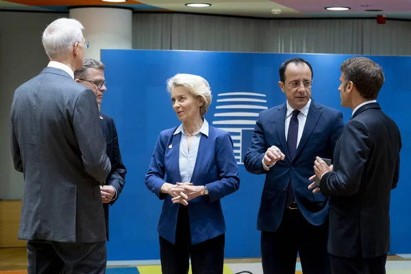 Ursula Von Der Leyen Πρόεδρος Της Ευρωπαϊκής Επιτροπής Φτάνει Για — Φωτογραφία Αρχείου