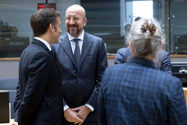 Président Conseil Européen Charles Michel Arrive Pour Sommet Siège Bruxelles — Photo