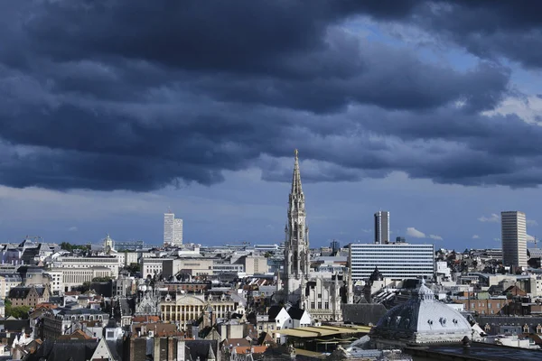 Vista Panoramica Bruxelles Durante Una Giornata Nuvolosa Dal Nuovo Municipio — Foto Stock