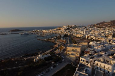 Aerial view of Naxos, Greece on July 7, 2023. clipart