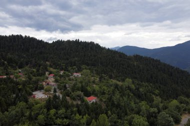 Yunanistan 'ın Lefka köyünün 12 Ağustos 2023 tarihli hava görüntüsü.