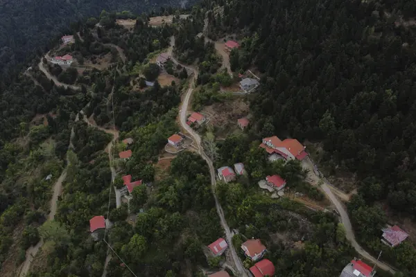 2023年8月12日 ギリシャのレフカ村の空中展望 — ストック写真