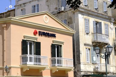 1 Eylül 2023 'te Yunanistan' ın Korfu kentindeki Eurobank Bank şubesi.