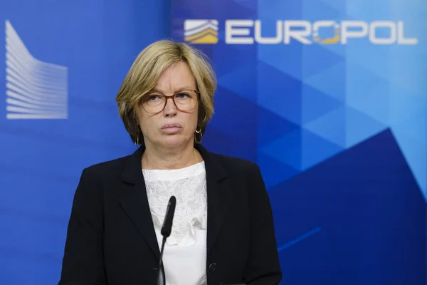 Nota Prensa Comisaria Ylva Johansson Directora Ejecutiva Europol Catherine Bolle —  Fotos de Stock