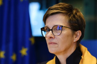 ECB Denetim Kurulu Başkanlığına aday gösterilen Claudia Buch, 20 Eylül 2023 'te Brüksel, Belçika' daki Avrupa Parlamentosu 'nda görülen duruşmasında.
