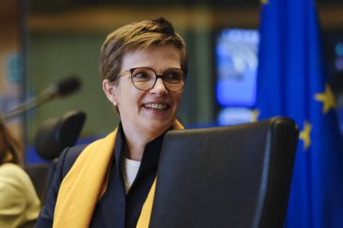 ECB Denetim Kurulu Başkanlığına aday gösterilen Claudia Buch, 20 Eylül 2023 'te Brüksel, Belçika' daki Avrupa Parlamentosu 'nda görülen duruşmasında.