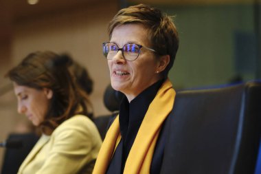 ECB Denetim Kurulu Başkanlığına aday gösterilen Claudia Buch, 20 Eylül 2023 'te Brüksel, Belçika' daki Avrupa Parlamentosu 'nda görülen duruşmasında.