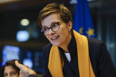 ECB Denetim Kurulu Başkanlığına aday gösterilen Claudia Buch, 20 Eylül 2023 'te Brüksel, Belçika' daki Avrupa Parlamentosu 'nda görülen duruşmasında.