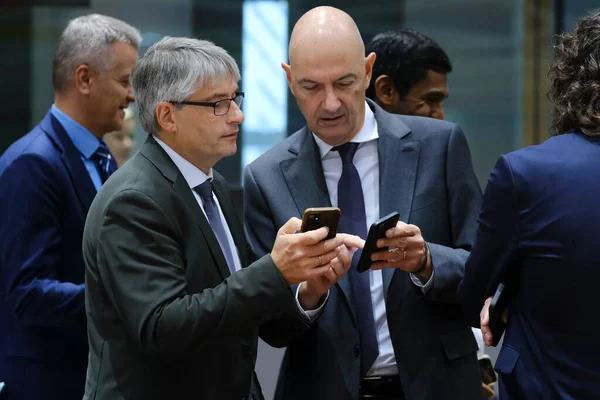 Roland Lescure Minister Arrives Attend Council Internal Market Industry Brussels — Stock Photo, Image