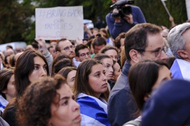 İsrail destekçileri, 9 Ekim 2023 'te Brüksel, Belçika' da İsrail ile Hamas arasındaki çatışmayı protesto ettiler.