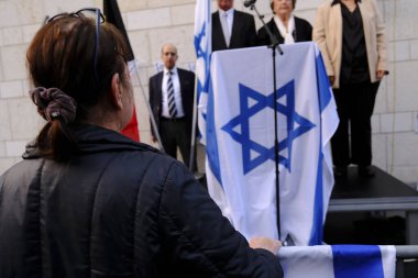 İsrail destekçileri, 9 Ekim 2023 'te Brüksel, Belçika' da İsrail ile Hamas arasındaki çatışmayı protesto ettiler.