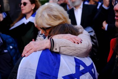 İsrail destekçileri, 9 Ekim 2023 'te Brüksel, Belçika' da İsrail ile Hamas arasındaki çatışmayı protesto ettiler.