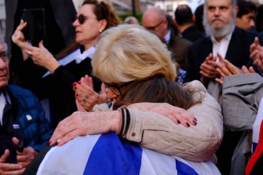 İsrail destekçileri, 9 Ekim 2023 'te Brüksel, Belçika' da İsrail ile Hamas arasındaki çatışmayı protesto ettiler.