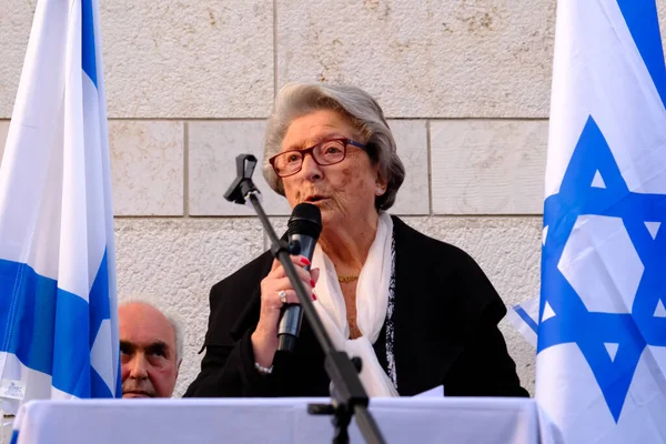 Regina Slus Uttaler Protest Mot Konflikten Mellom Israel Hamas Brussel royaltyfrie gratis stockfoto