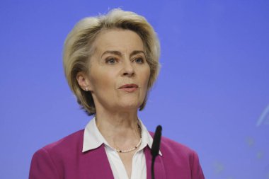 Avrupa Komisyonu Başkanı Ursula von der LEYEN 11 Ekim 2023 'te Belçika' nın Brüksel kentinde çocuk felci imza töreninin kökünü kurutmak için yeni bir finansman ortaklığı başlatılırken.