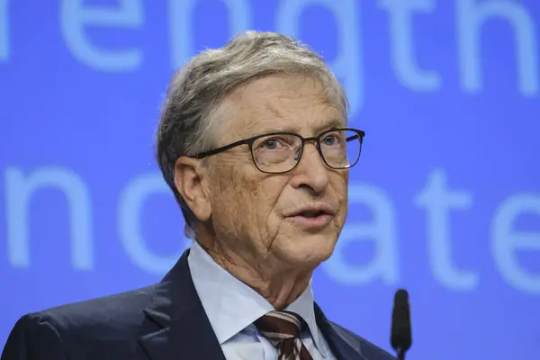 Eski Microsoft CEO 'su Bill Gates 11 Ekim 2023' te Brüksel, Belçika 'da çocuk felci imza töreninin kökünü kurutacak yeni bir finansman ortaklığının başlatılması sırasında.