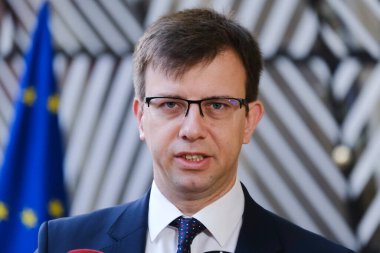  AB işleri bakanı Janos BOKA, 15 Kasım 2023 'te Brüksel, Belçika' daki Avrupa Genel İşler Konseyi 'ne katılmak üzere ülkeye geldi..