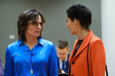 Jessika ROSWall, AB işleri bakanı 15 Kasım 2023 'te Brüksel, Belçika' daki Avrupa Genel İşler Konseyi 'ne katılmak üzere geldi.