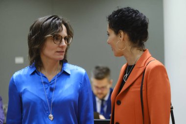 Jessika ROSWall, AB işleri bakanı 15 Kasım 2023 'te Brüksel, Belçika' daki Avrupa Genel İşler Konseyi 'ne katılmak üzere geldi.