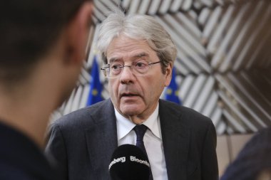 Avrupa Komisyonu Üyesi Paolo GENTILONI, Eurogroup Maliye Bakanlarının 15 Ocak 2024 tarihinde Brüksel, Belçika 'daki Avrupa Konseyi toplantısına katılmak üzere geliyor..