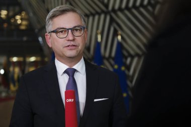 Magnus BRUNNER, Maliye Bakanı Ekonomi ve Mali İşler Konseyi 'ne katılmak üzere Brüksel' deki Avrupa Konseyi 'ne, Belçika' ya 16 Ocak 2024 'te geldi..