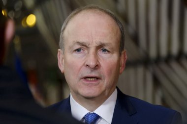 Dışişleri Bakanı Micheal Martin, 22 Ocak 2024 'te Brüksel, Belçika' daki AB genel merkezine Dışişleri Konseyi (FAC) toplantısı için geldi.