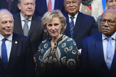 Belçika Prensesi Astrid, 2 Şubat 2024 'te Belçika' nın Brüksel kentinde düzenlenen INDO PACIFIC Bakanlar Forumu sırasında aile fotoğrafı için poz verdi.