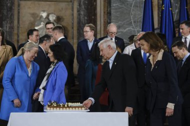 Hacı LAHBIB, Dışişleri Bakanı ve Joseph Borrell 3 Şubat 2024 'te Belçika' nın Brüksel kentinde düzenlenen Beden Eğitimi Konseyi 'nin 50. yıldönümü kutlamalarında.