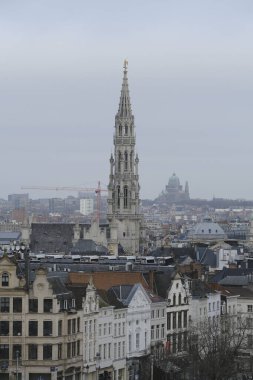 Bulutlu bir günde Brüksel 'in panoramik manzarası, 2 Şubat 2024.