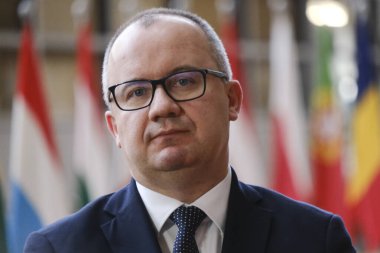 Polonya Adalet Bakanı Adam BODNAR, 20 Şubat 2024 'te Brüksel, Belçika' daki AB Genel İşler Konseyi 'nin sonunda basın toplantısı düzenledi..