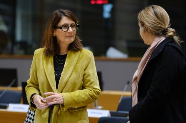 Adalet Bakanı Catarina SARMENTO E CASTRO, 5 Mart 2023 'te Brüksel, Belçika' daki AB Adalet Konseyi 'ne katılmak üzere geldi.