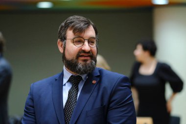 Milan HODAS, Adalet Bakanı 5 Mart 2023 'te Brüksel, Belçika' daki AB Adalet Konseyi 'ne katılmak üzere geldi.