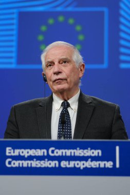 Press conference by Josep BORRELL  ,EU Commissioner on the European Defence Industrial Strategy and Investment Programme in Brussels, Belgium on March 5, 2023. clipart