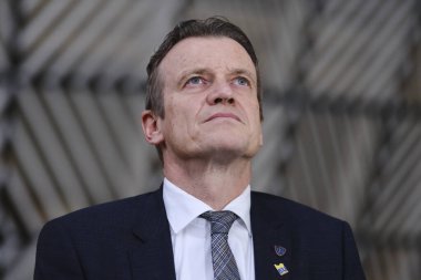 5 Mart 2023 tarihinde Brüksel, Belçika Adalet Bakanı Paul VAN TIGCHELT 'in basın açıklaması.