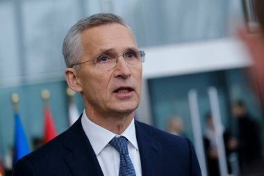 NATO Genel Sekreteri Jens Stoltenberg, 3 Nisan 2024 'te Brüksel, Belçika' daki NATO genel merkezinde gerçekleşen NATO dışişleri bakanları toplantısı öncesinde basın mensuplarına konuştu..