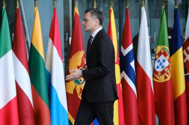 Dışişleri Bakanı Dmytro Kuleba, 3 Nisan 2024 'te Belçika' nın Brüksel kentindeki NATO genel merkezinde düzenlenen NATO dışişleri bakanları toplantısına katılmak üzere ülkeye geldi..