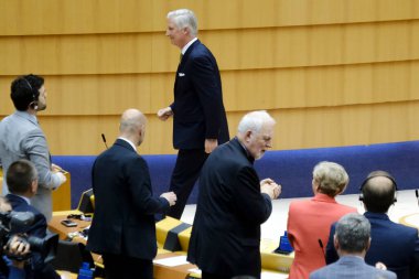 Belçika Kralı Philippe, 10 Nisan 2024 'te Brüksel, Belçika' da düzenlenen Avrupa Parlamentosu genel kurul toplantısında konuşma yaptı.. 