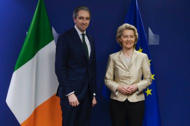 Avrupa Komisyonu Başkanı Ursula von der LeYEN, İrlanda Başbakanı Simon HARRIS 'i 11 Nisan 2024' te Brüksel, Belçika 'da kabul etti..