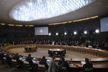 İttifakın Brüksel, Belçika 'daki NATO Karargahı' nda düzenlenen iki günlük bir toplantıda 43 Nisan 2024 'te NATO dışişleri bakanları toplantısı yapıldı..