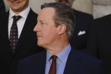 İngiltere Dışişleri Bakanı David Cameron, NATO dışişleri bakanlarının 3 Nisan 2024 'te Brüksel, Belçika' daki NATO genel merkezinde yapacakları toplantı öncesinde.