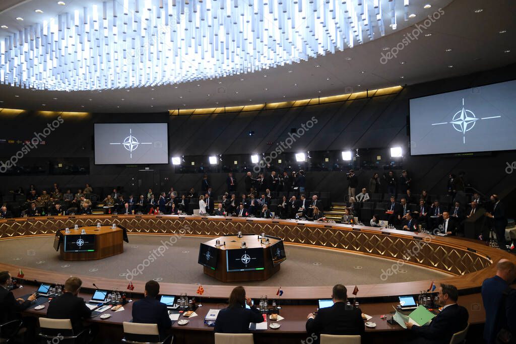 Meeting of NATO Ministers of foreign affairs during a two-day meeting of the alliance's at the NATO Headquarters in Brussels, Belgium on April 43 2024.