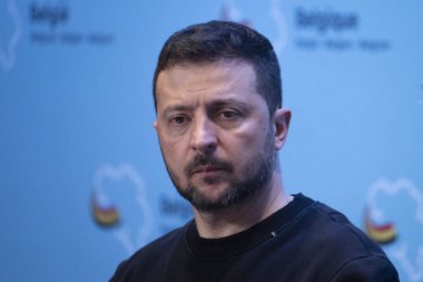 Ukrayna Cumhurbaşkanı Volodymyr Zelensky ve Belçika Başbakanı Alexander De Croo 28 Mayıs 2024 'te Brüksel, Belçika' daki Başbakanlık Konutunda ortak bir basın toplantısı düzenlediler.