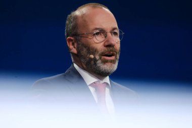 9 Haziran 2024 'te Brüksel, Belçika' da düzenlenen Avrupa Seçim Gecesi EPP Grup Lideri Manfred WeBER 'in açıklaması.